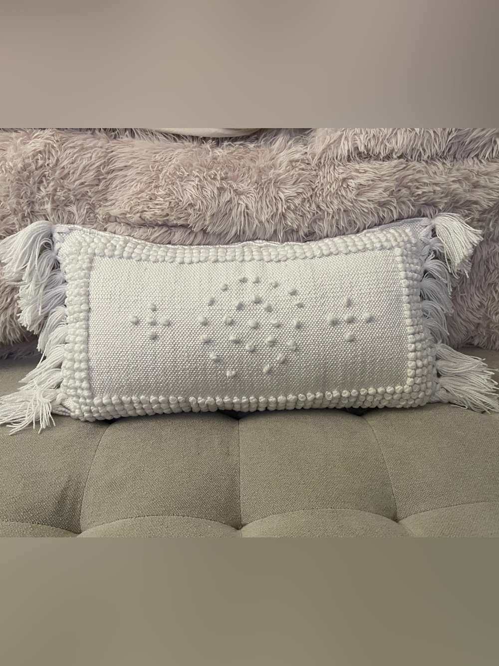 Serena & Lily White Montecito Pillow-12”x21” w/insert